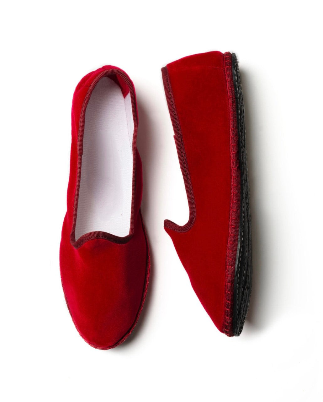 Red Veneziane velvet shoes