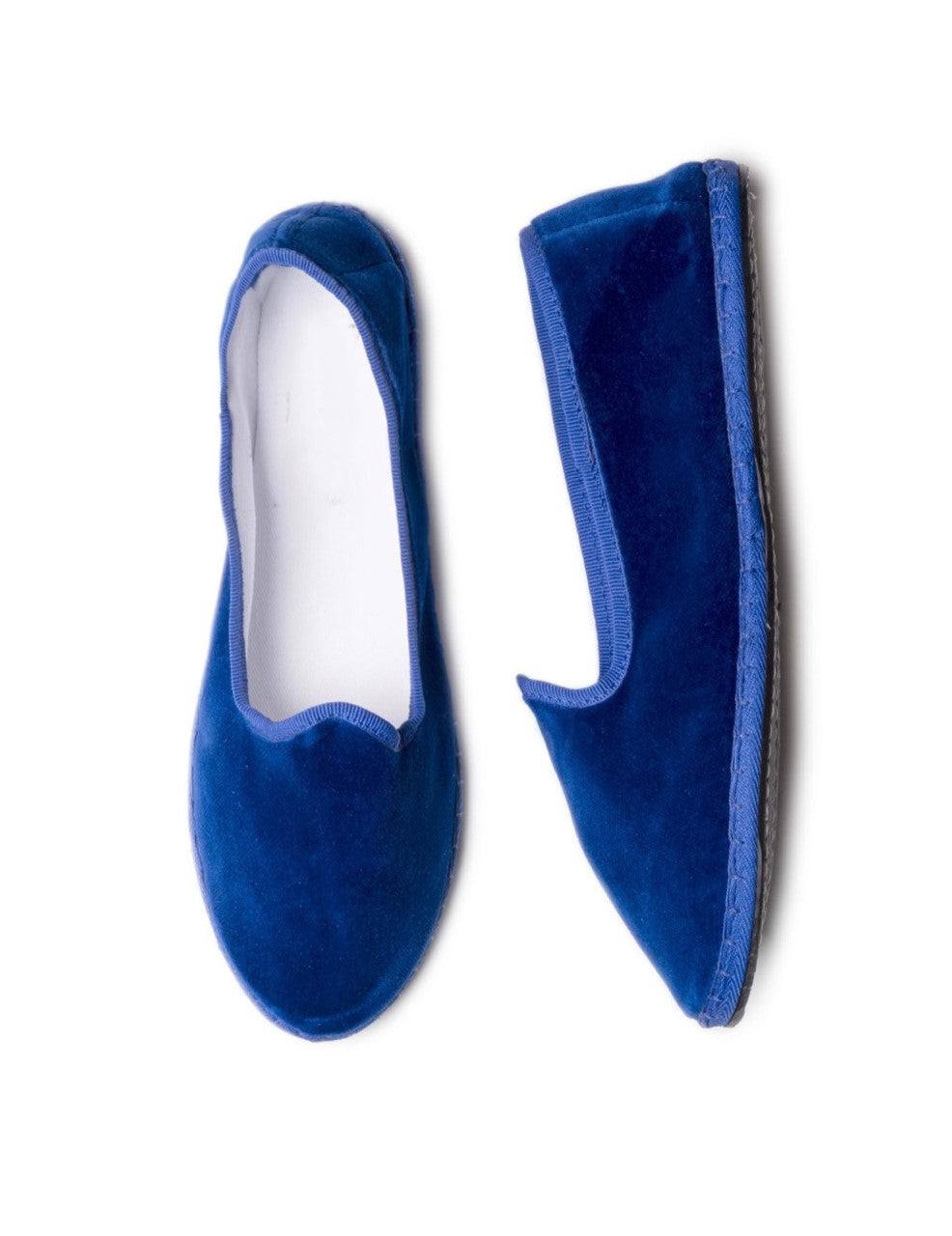 Royal blue Veneziane velvet shoes