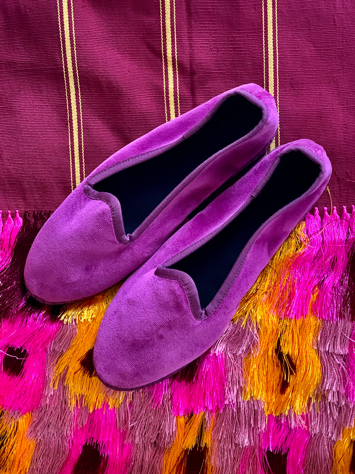 Purple Veneziane velvet shoes