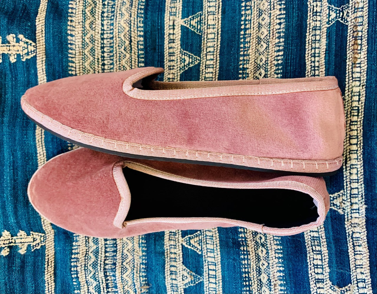 Dusty Pink Veneziane velvet shoes