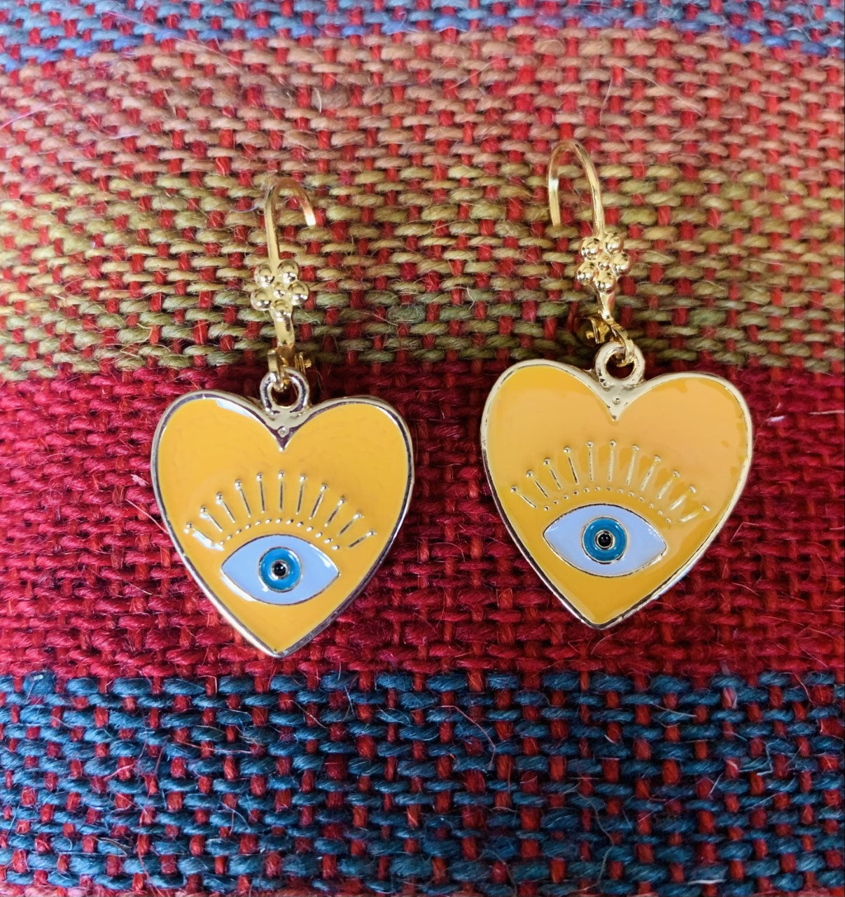 Yellow hearts earrings